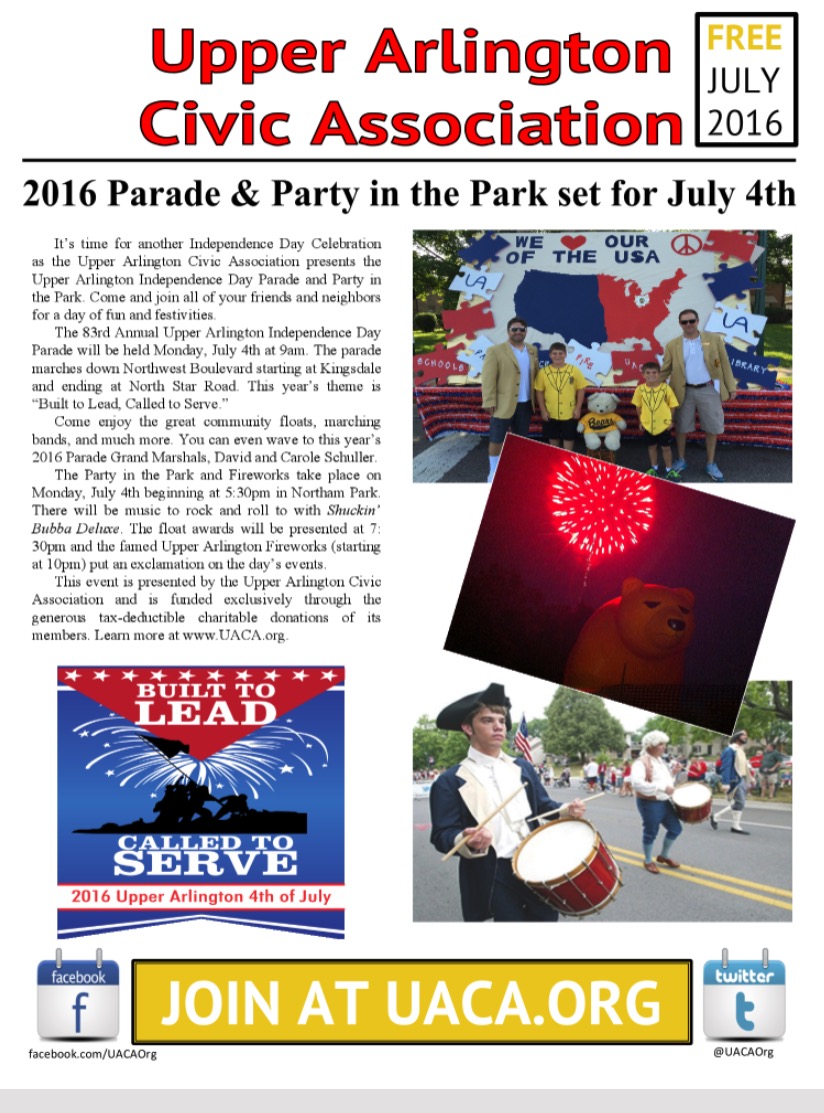 4th of July Events Guide Upper Arlington Civic Association